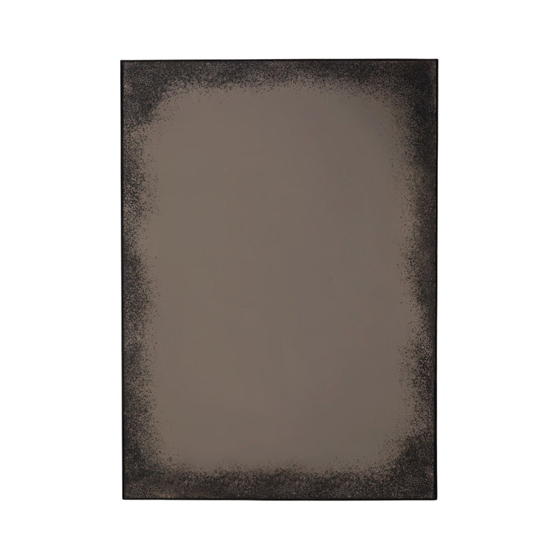 Bronze mirror - heavy aged - metal frame - rectangular