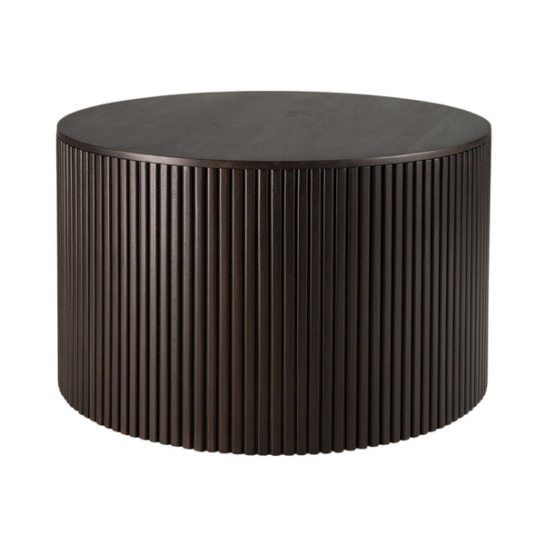 Mahogany Roller Max dark brown round coffee table