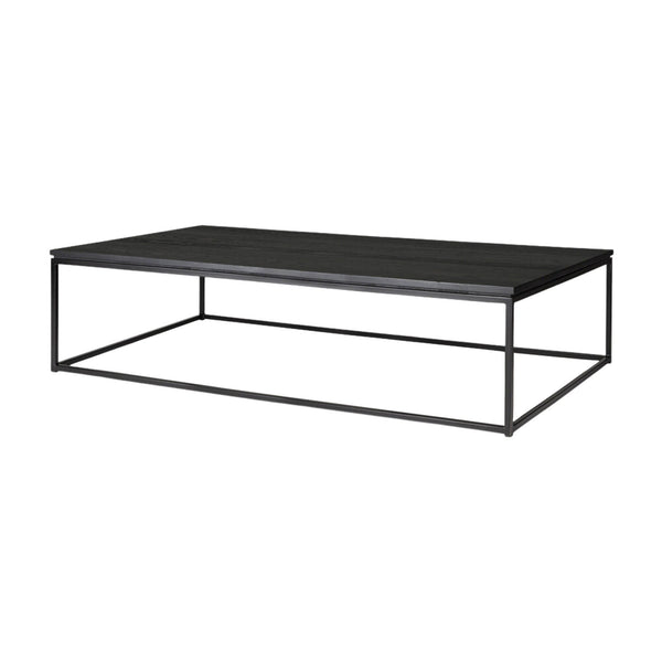 Oak Thin Black Coffee Table