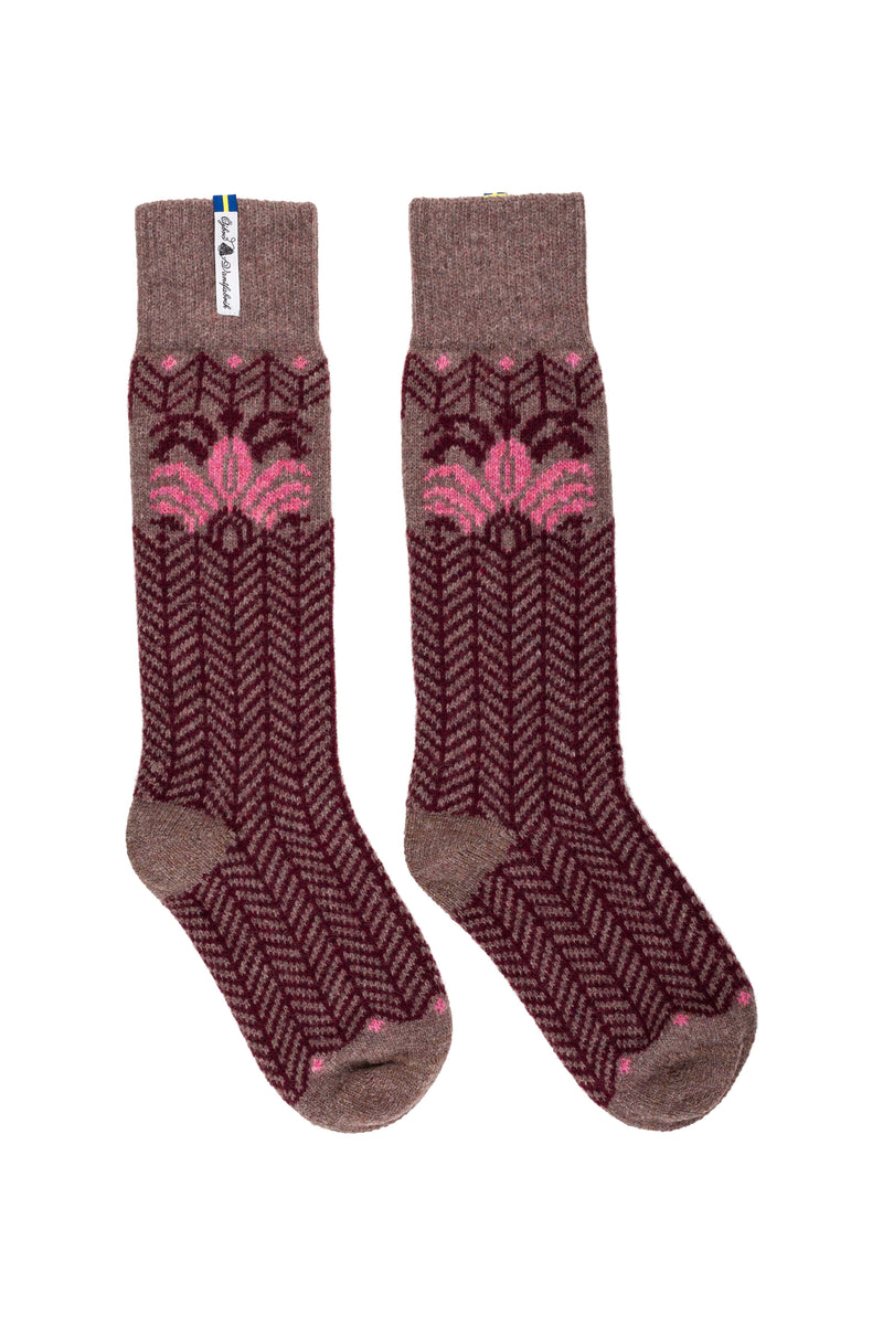 Below Knee Wool Socks, Fager Pattern, Ojbro Vantfabrik