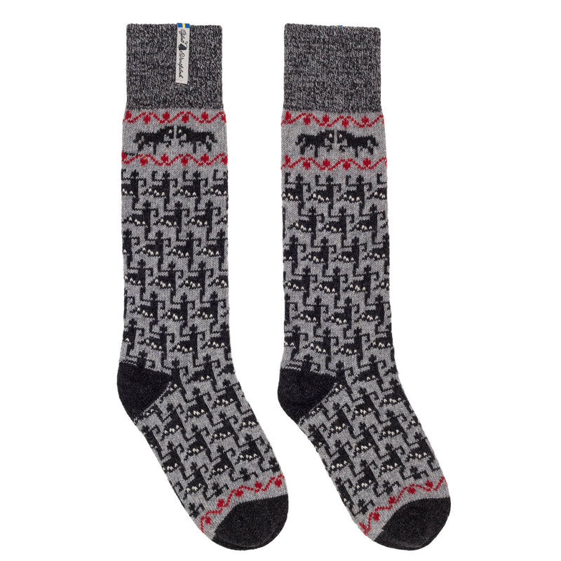 Below Knee Wool Socks, Ringdans Pattern, Ojbro Vantfabrik