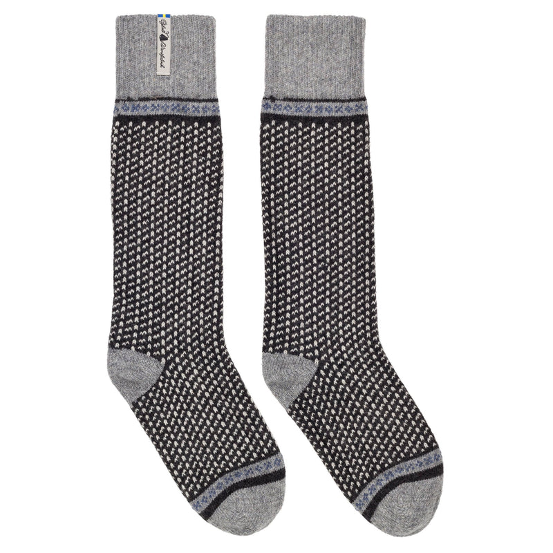 Below Knee Wool Socks, Skaftö Pattern, Ojbro Vantfabrik