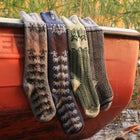 Below Knee Wool Socks, Ringdans Pattern, Ojbro Vantfabrik