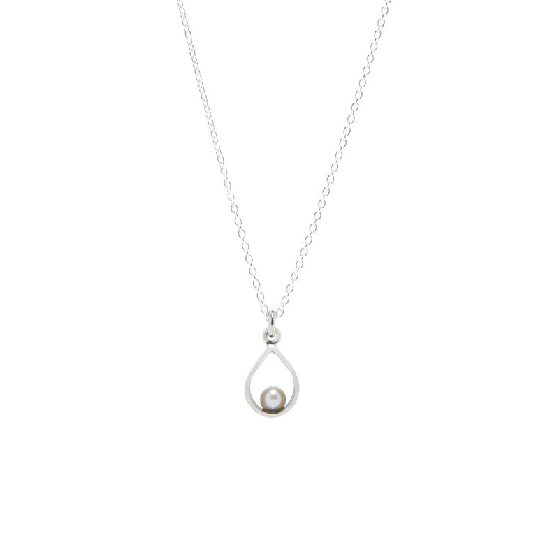 Teardrop with Pearl  Necklace